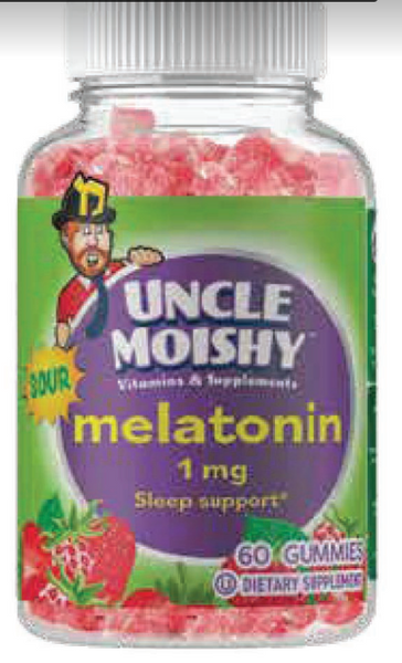 Uncle Moishy Sour Melatonin 1mg 60 Count