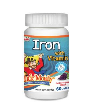 Uncle Moishy Iron With Vitamin C Jellys 60 Count
