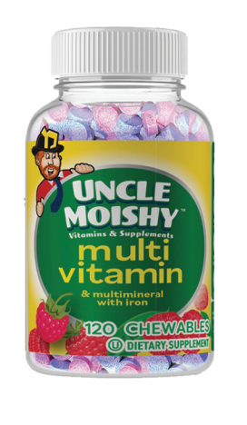 Uncle Moishy Multivitamin w iron Chewable   120 count