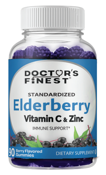 Doctors Finest Elderberry With Vitamin C + Zinc 90 Count