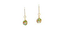 Handmade 10mm Cloisonne Beads on Gold Filled Leverbacks