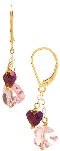 Wholesale Swarovski Double Heart Drop Earrings