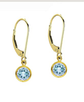 6mm Bezeled CZ on Gold Filled Leverbacks by Minigems