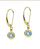 6mm Bezeled CZ on Gold Filled Leverbacks by Minigems