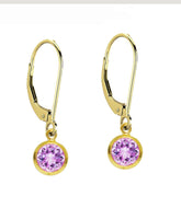 6mm Bezeled CZ on Gold Filled Leverbacks by Minigems