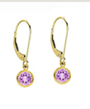 6mm Bezeled CZ on Gold Filled Leverbacks by Minigems