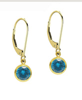 6mm Bezeled CZ on Gold Filled Leverbacks by Minigems