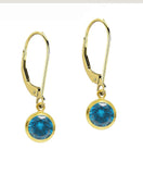 6mm Bezeled CZ on Gold Filled Leverbacks by Minigems