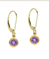 6mm Bezeled CZ on Gold Filled Leverbacks by Minigems