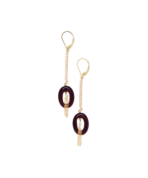 Handmade Onyx Fringe Earrings