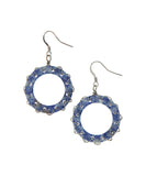 Wire Wrapped Stone Hoop Earrings