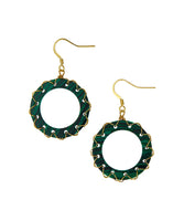 Wire Wrapped Stone Hoop Earrings