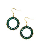 Wire Wrapped Stone Hoop Earrings