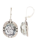 Wholesale Elegant Sterling Silver Halo Bezel Drop Earrings