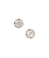 15mm Sterling Silver Halo Bezel Stud Earrings (amethyst)