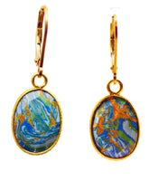 Wholesale Vermeil Bezel Earrings on Gold Filled Leverback (10x14mm)