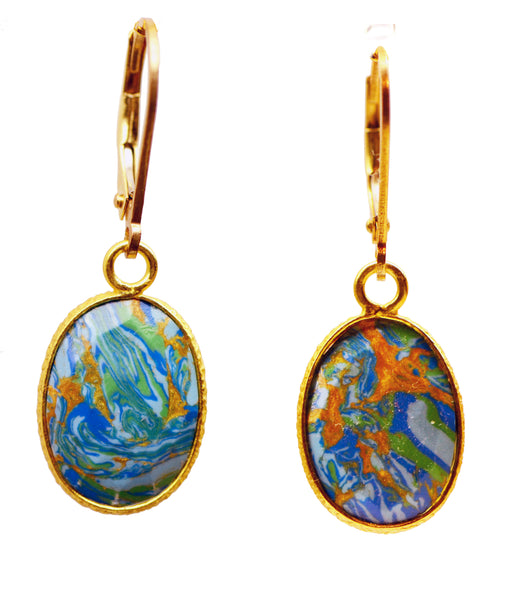 Wholesale Vermeil Bezel Earrings on Gold Filled Leverback (10x14mm)