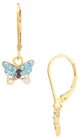 Vermeil Shamballa Butterfly Charm on Gold Filled Leverback