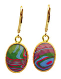 Wholesale Vermeil Bezel Earrings on Gold Filled Leverback (10x14mm)