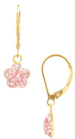Wholesale Vermeil Shamballa Flower Charm on Gold Filled Leverback