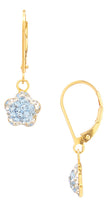 Wholesale Vermeil Shamballa Flower Charm on Gold Filled Leverback