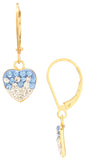 Vermeil Shamballa Heart Charm on Gold Filled Leverback
