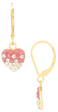 Wholesale Vermeil Shamballa Heart Charm on Gold Filled Leverback
