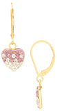 Wholesale Vermeil Shamballa Heart Charm on Gold Filled Leverback