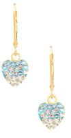 Vermeil Shamballa Heart Charm on Gold Filled Leverback