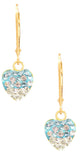 Vermeil Shamballa Heart Charm on Gold Filled Leverback