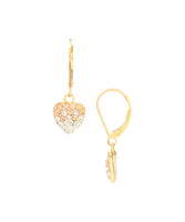 Vermeil Shamballa Heart Charm on Gold Filled Leverback