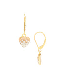 Wholesale Vermeil Shamballa Heart Charm on Gold Filled Leverback
