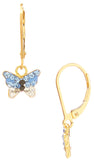 Vermeil Shamballa Butterfly Charm on Gold Filled Leverback