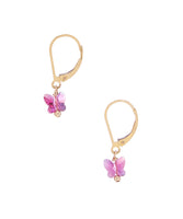 Wholesale Swarovski Crystal Butterfly Earrings on 14/20 Gold Filled Leverback Posts by Minigems