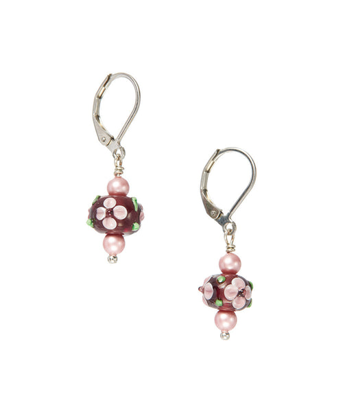 Swarovski & Lampwork Cascade Earrings