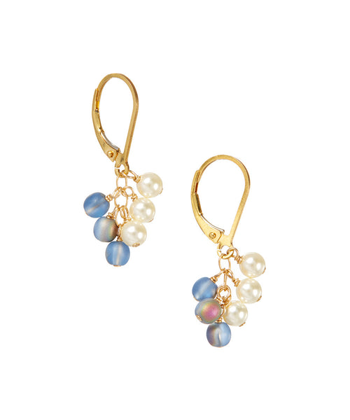Wholesale Medium Swarovski & mixed cascade earrings on gold filled leverback