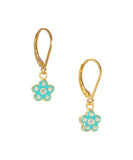 Vermeil Enamel Flower Charm on Gold Filled Leverback