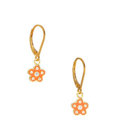 Vermeil Enamel Flower Charm on Gold Filled Leverback
